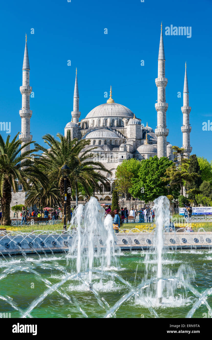 Mosquée Sultan Ahmed ou Mosquée Bleue, Sultanahmet, Istanbul, Turquie Banque D'Images