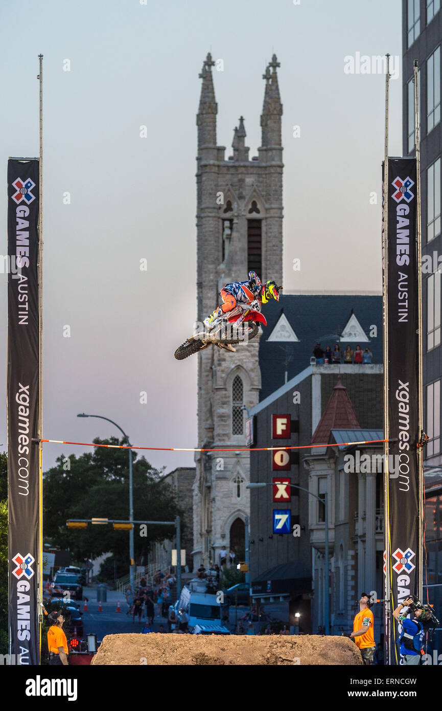 Austin, Texas, États-Unis. 4e juin 2015. Tom Parsons 6ème place, X Games 2015 Moto X Étape finale jusqu'à Austin, Texas, USA Crédit : J. Dennis Thomas / Alamy Live News Banque D'Images