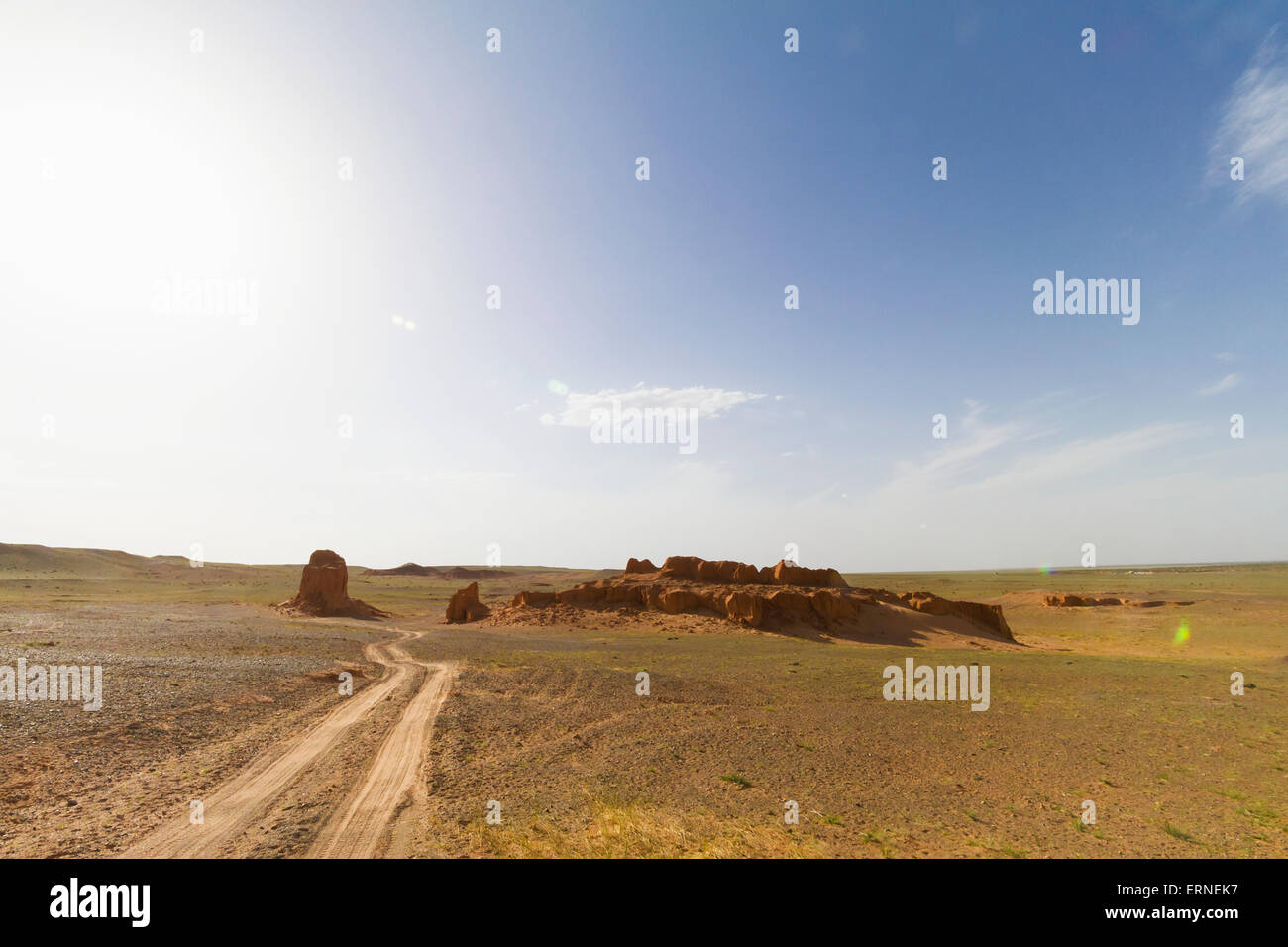 Flaming Cliffs, Bayanzag, Province Sud de Gobi, Mongolie Banque D'Images Flaming Cliffs, Bayanzag, Province Sud de Gobi, Mongolie Banque D'Images