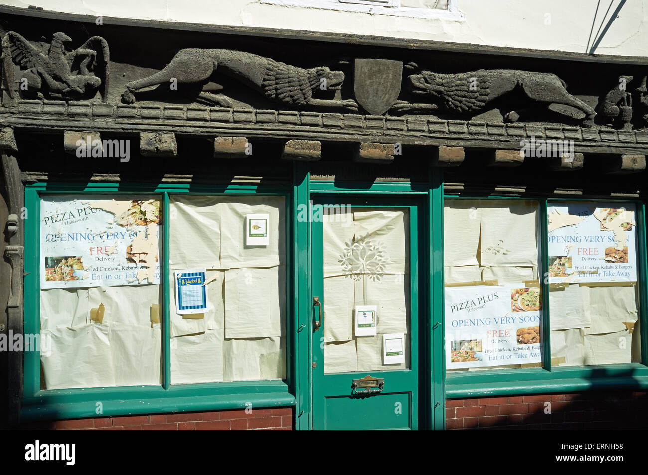 Pizzeria fermé pour rénovation Halesworth Suffolk Banque D'Images
