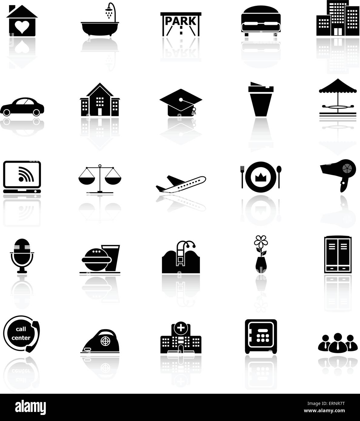 L'accueil des icônes avec réfléchir sur fond blanc, stock vector Illustration de Vecteur L'accueil des icônes avec réfléchir sur fond blanc, stock vector Illustration de Vecteur