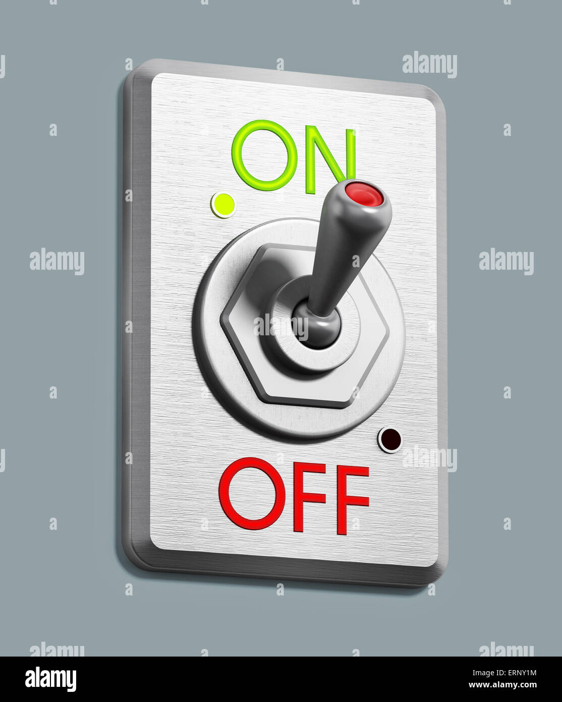 L'interrupteur on off pointant sur Banque D'Images