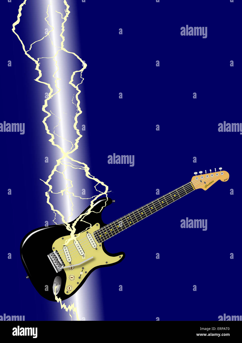 Une guitare électrique d'être frappé par un éclair Photo Stock - Alamy