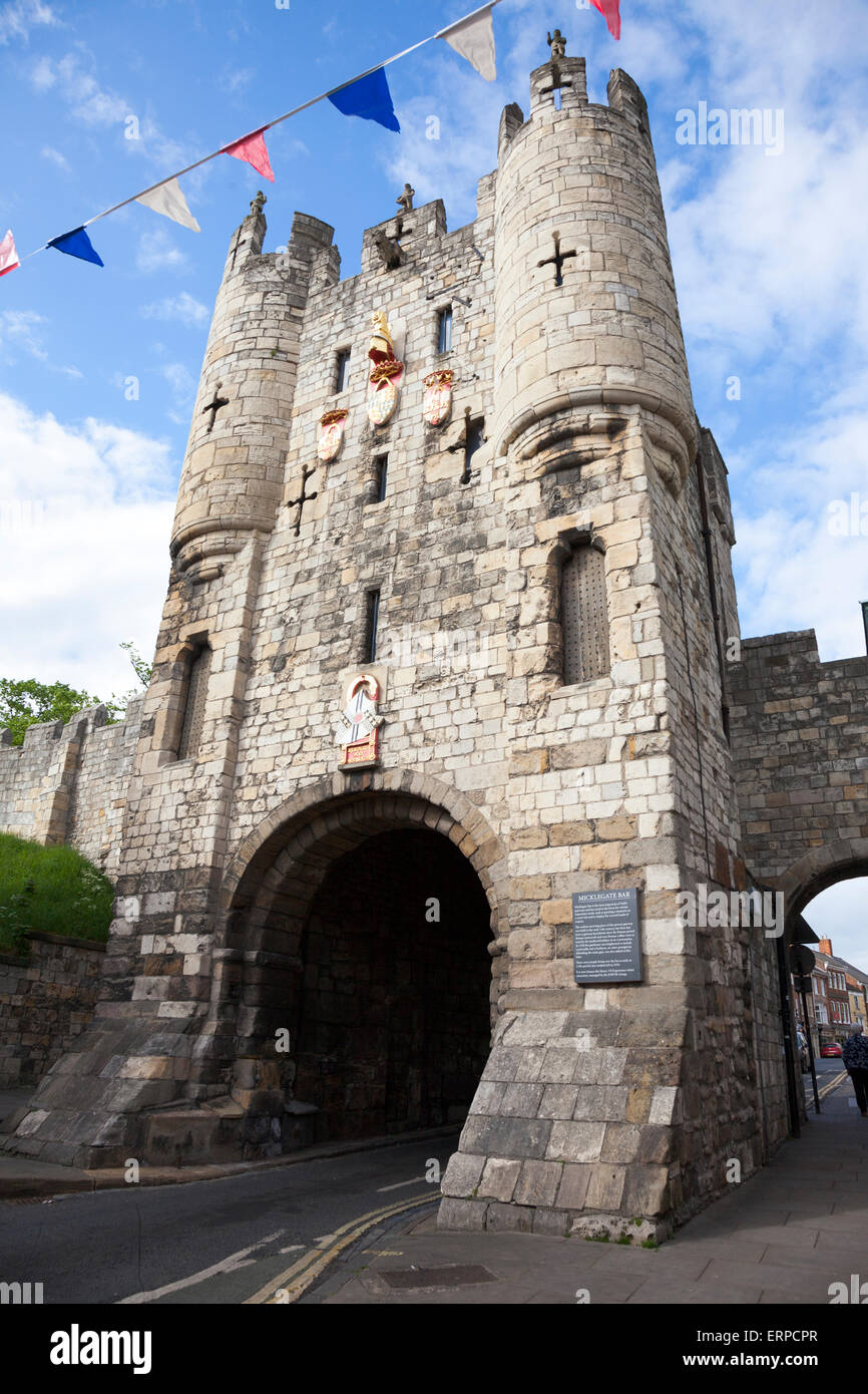 Micklegate Bar sur le murs de la ville de New York est l'entrée sud d'York en Angleterre Banque D'Images