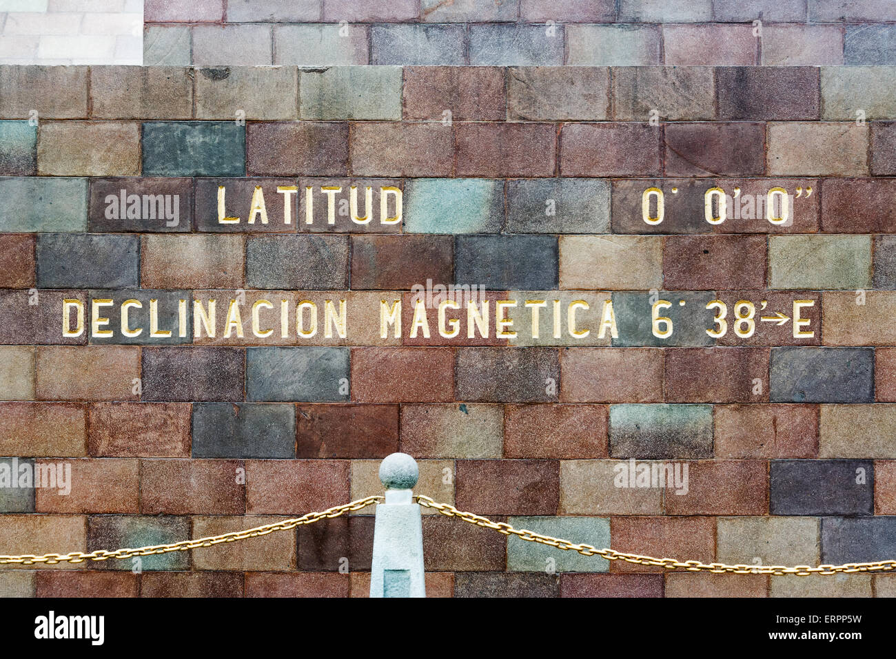 Monument de l'Équateur à Quito, Équateur affichant 0 degrés de latitude Banque D'Images