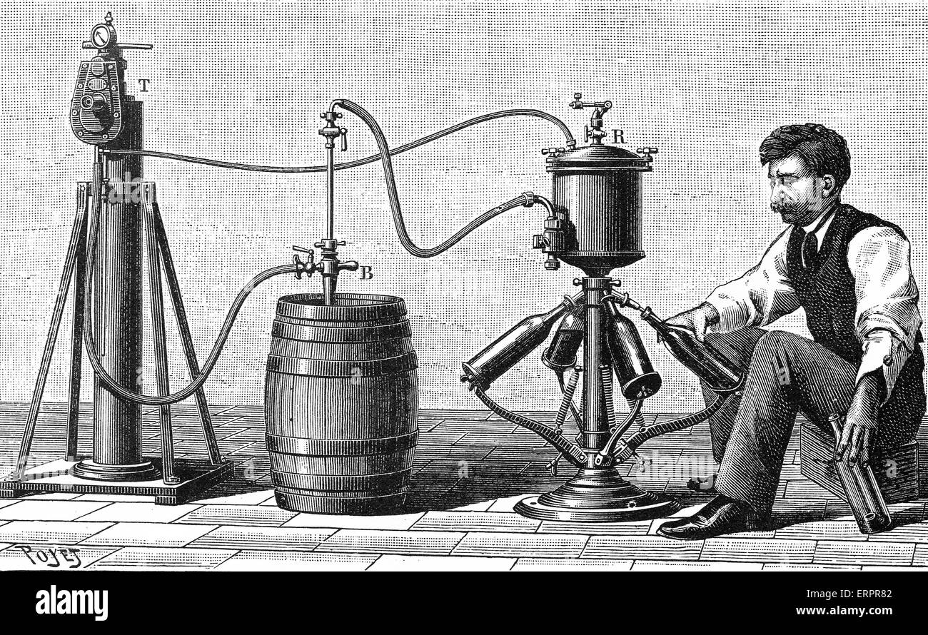 Travailleur de la distillerie, l'illustration historique. Banque D'Images