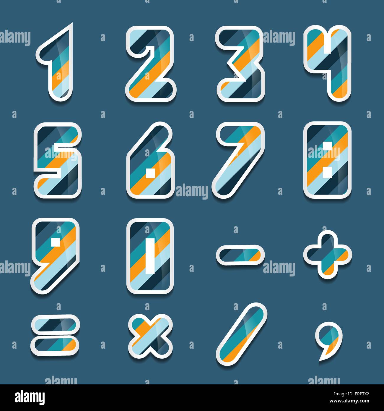 Numéro de formulaire Simple et signer ensemble. Fond d'illustration vectorielle ou à rayures Autocollants distincts. Illustration de Vecteur