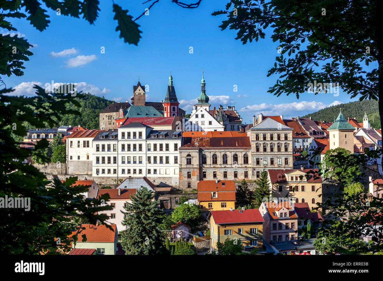 Loket République tchèque vieille ville historique, de la région de Karlovy Vary, en Bohême de l'Ouest, République Tchèque Banque D'Images
