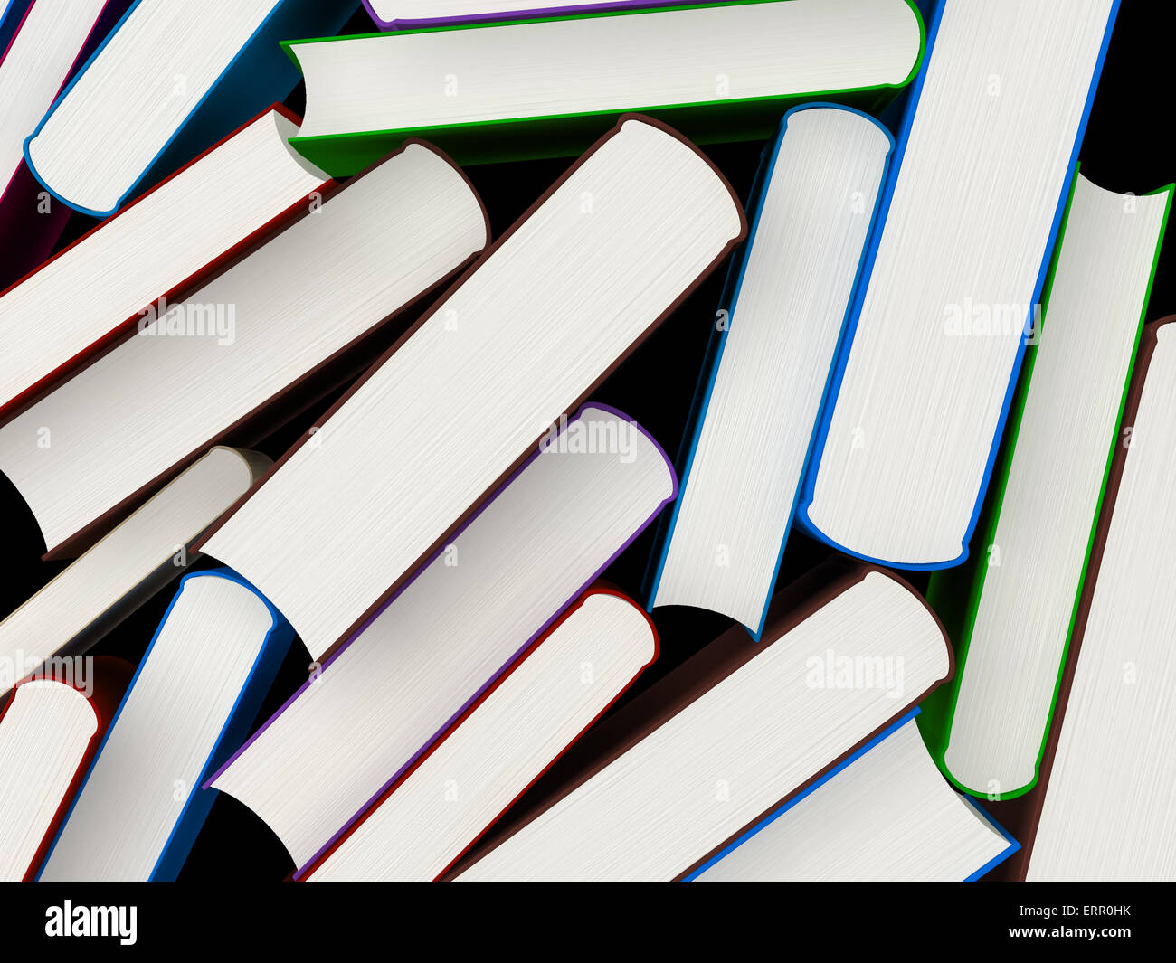Tas de livres dans une couverture rigide, 3d illustration Banque D'Images