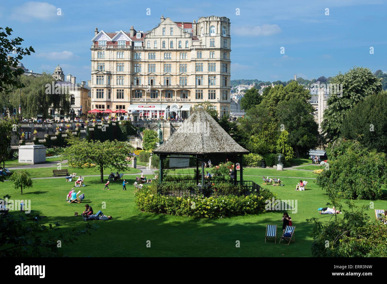 Parade Gardens, Ancien Empire Hotel, Bath, Somerset, Royaume-Uni ville ; Angleterre ; Banque D'Images