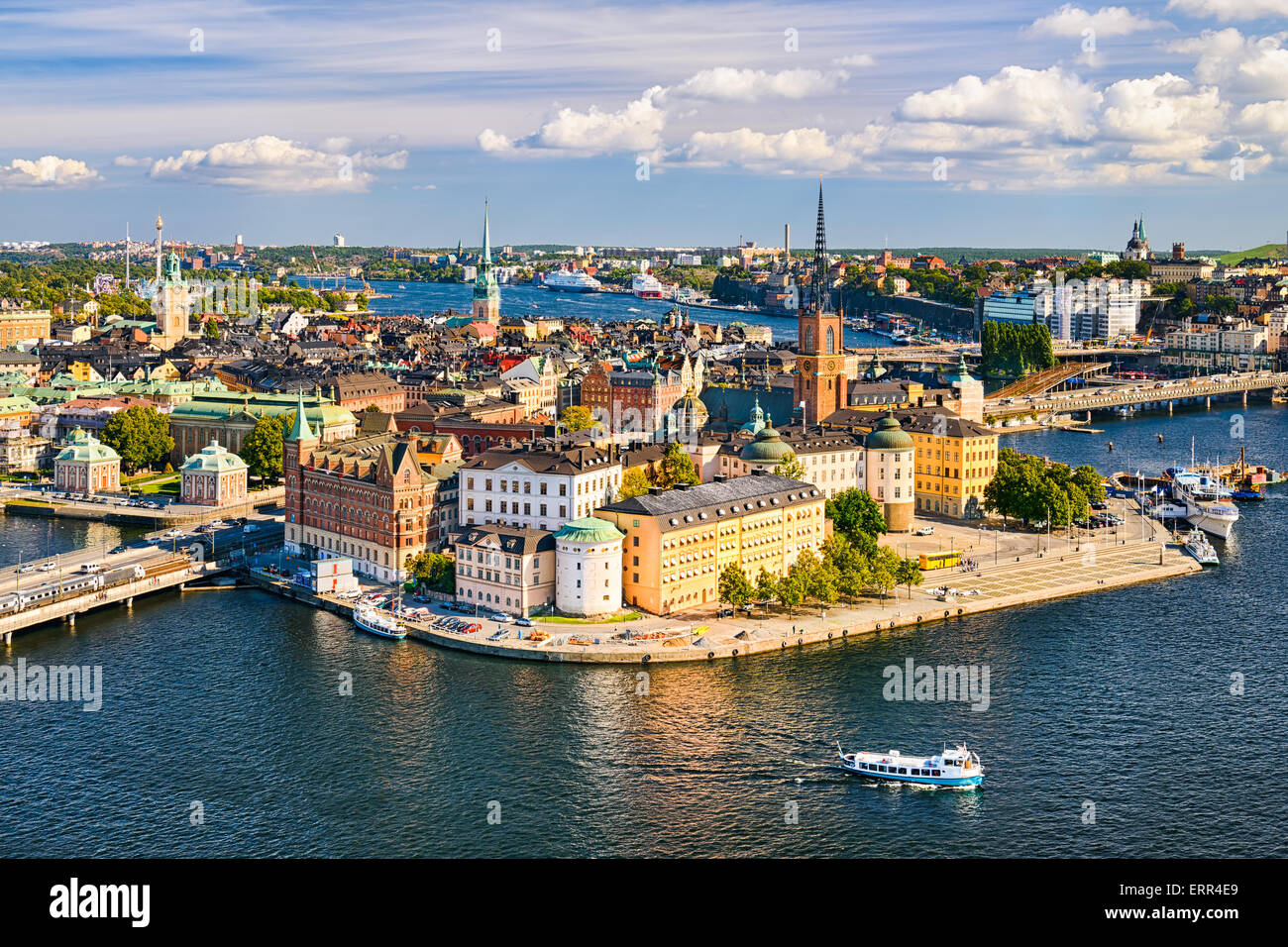 Vue aérienne de Gamla Stan (vieille ville) à Stockholm, Suède Banque D'Images
