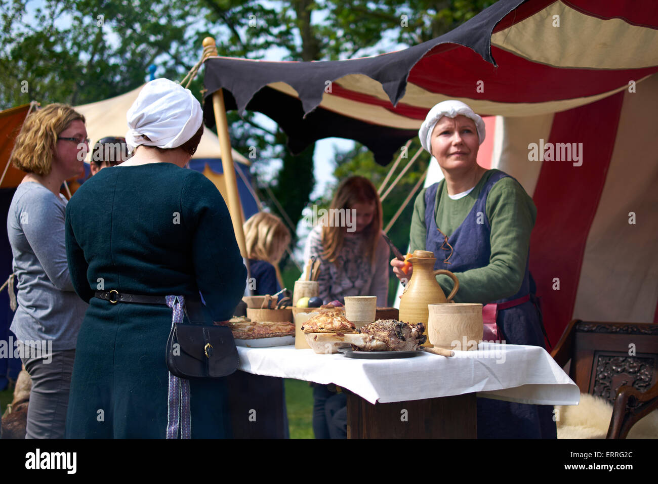 Bataille médiévale au château de Hedingham, Essex, Angleterre, RU Banque D'Images