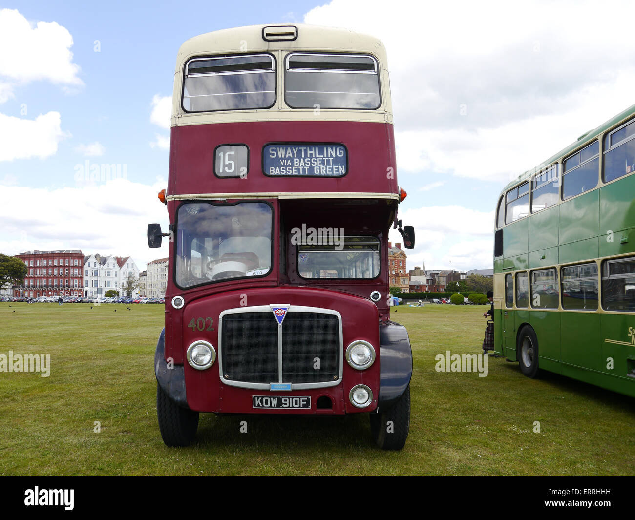 Un transport de la ville de Southampton préservé 1967 AEC Regent V bus, inscription KOE 910F Banque D'Images