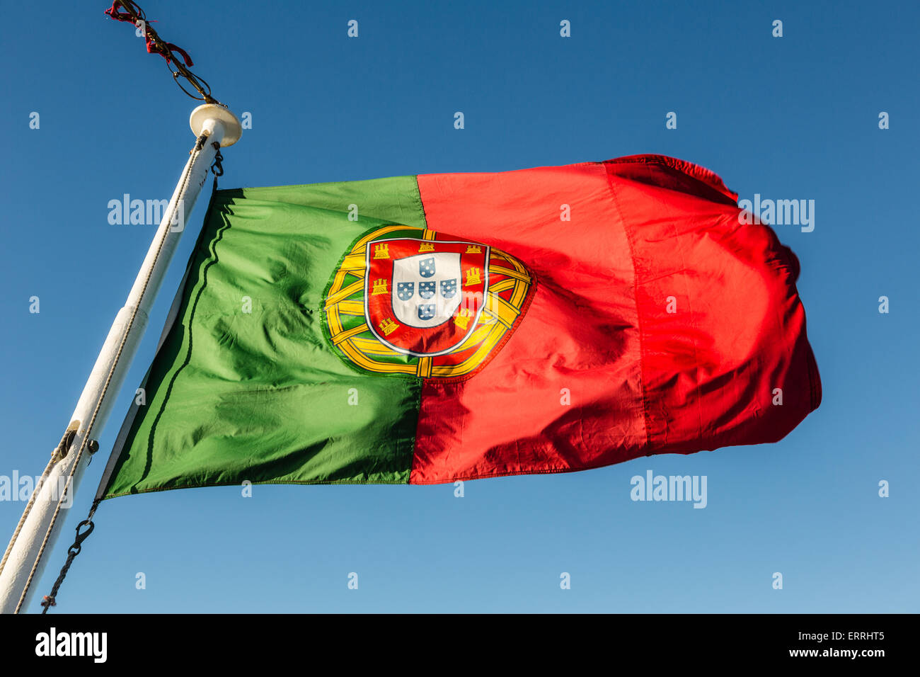 Drapeau portugais sur le mv Açores Banque D'Images