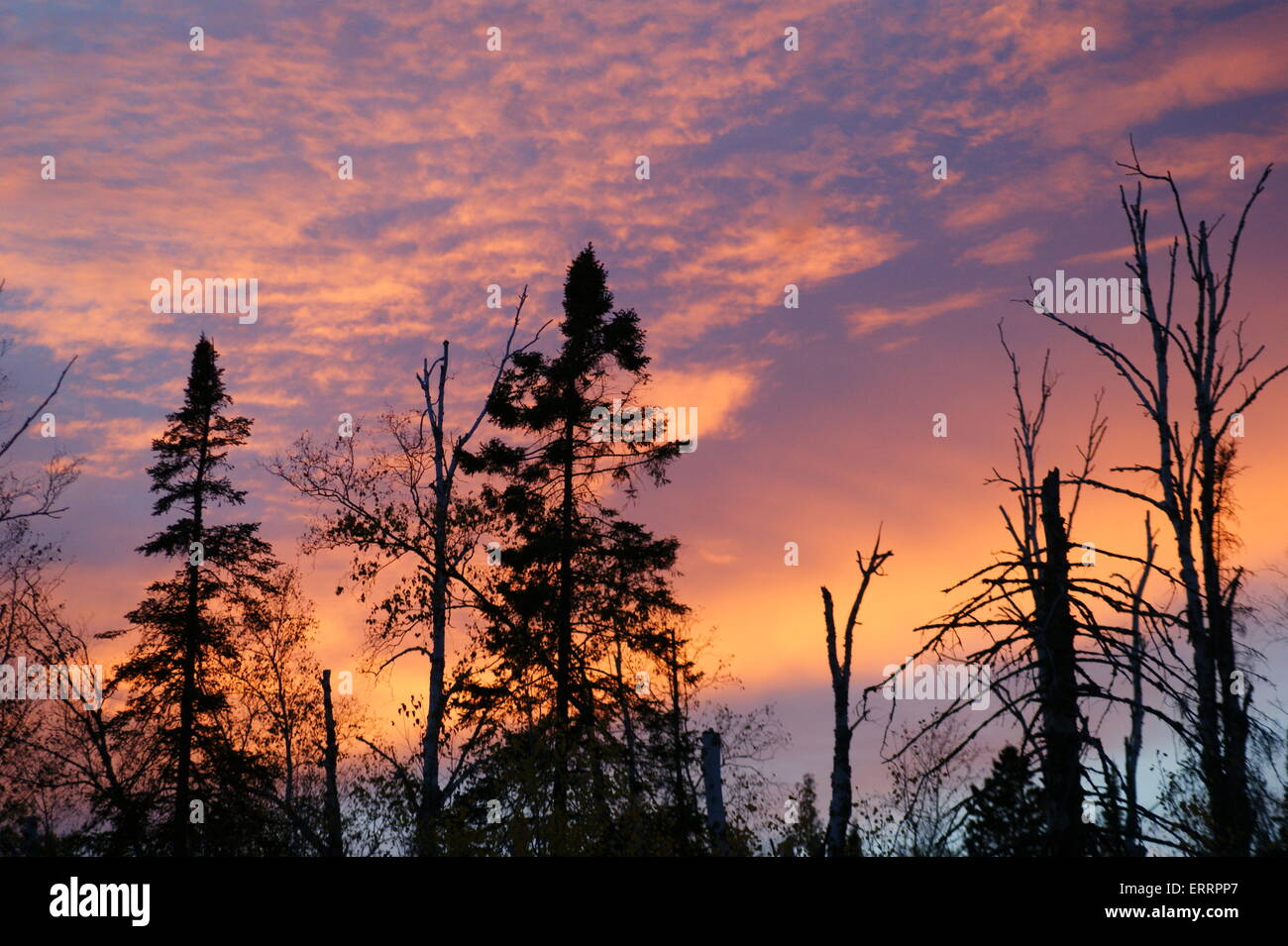 Coucher du soleil LE LAC SUPÉRIEUR Banque D'Images