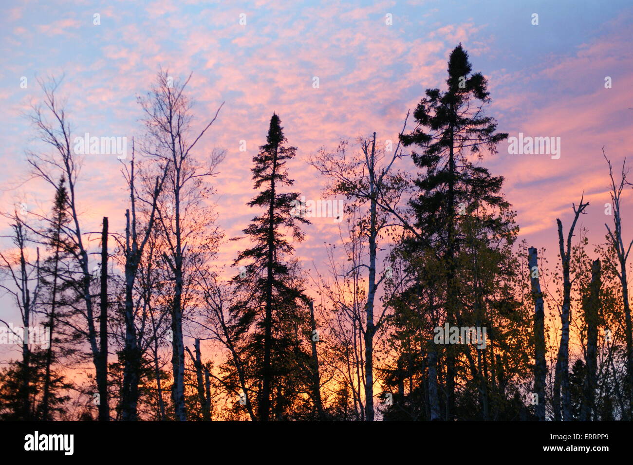 Coucher du soleil LE LAC SUPÉRIEUR Banque D'Images