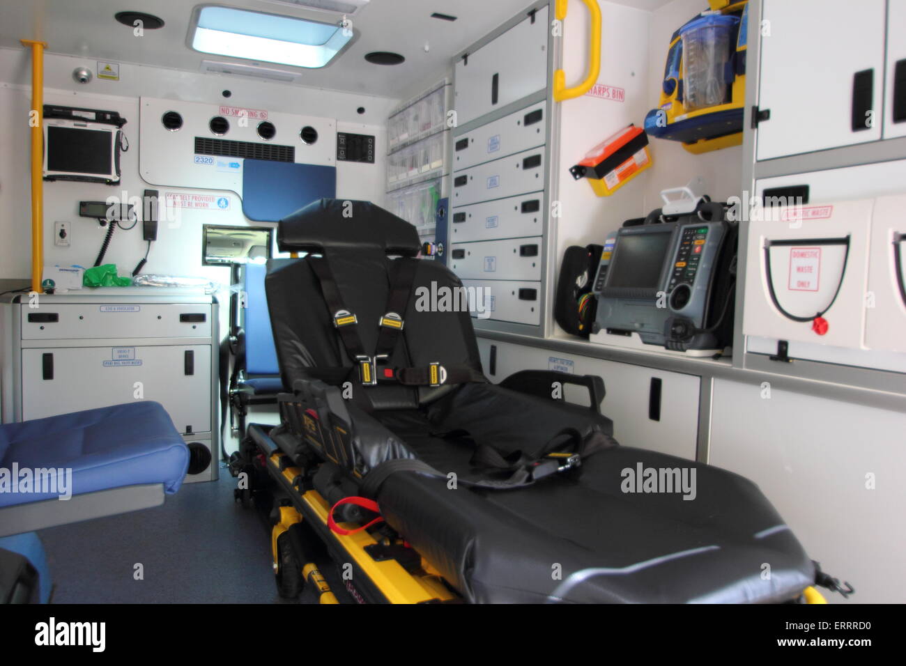 Intérieur de l'ambulance, England, UK Banque D'Images