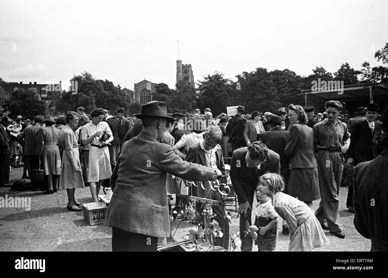 Scènes de marché à Maidstone dans le Kent. Circa 1945. Banque D'Images