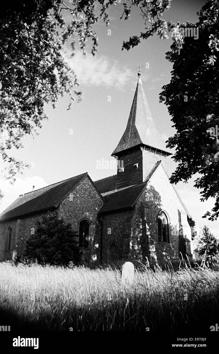 L'église St Mary en Broxted, Essex. 14 juillet 1946. Banque D'Images