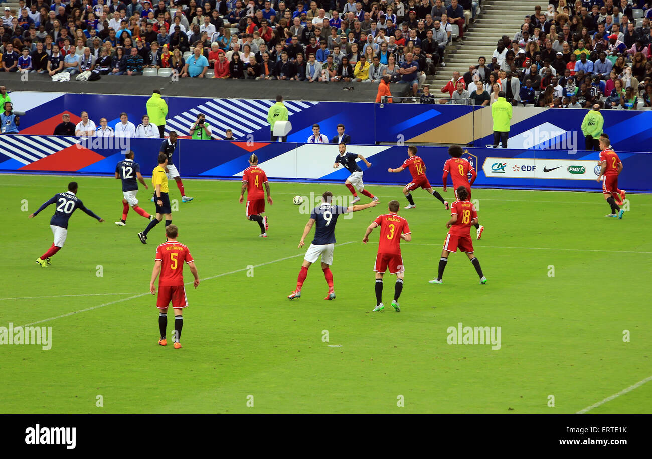 Saint Denis, France. 7 juin, 2015. Match de football France-belgique au Stade de France, le 7 juin 2015 Kuvaiev Crédit : Denys/Alamy Live News Banque D'Images