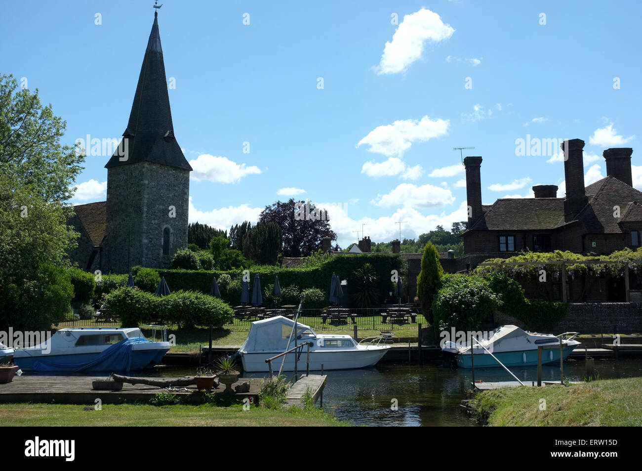 Petite ville de fordwich près de ville de Canterbury dans East Kent uk juin 2015 Banque D'Images