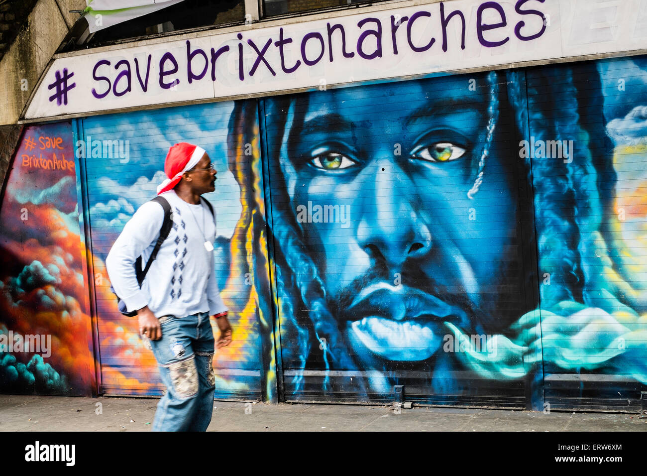 Art Urbain, Brixton, London, Royaume-Uni Banque D'Images