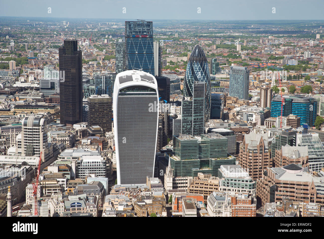 Vue aérienne de la ville de Londres et la Tamise United Kingdom Banque D'Images