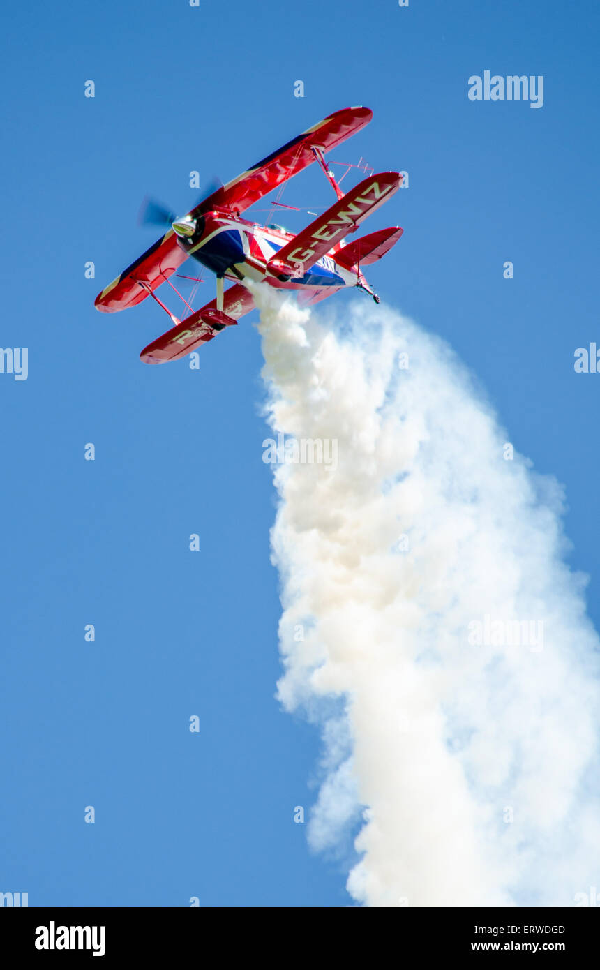 Stunt avion à l'Airshow Throckmorton Banque D'Images