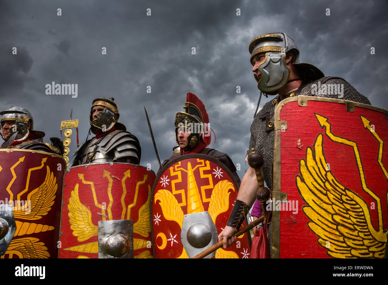 Moscou, Russie. 5 juin, 2015. Les participants de la 5e fois et époques festival - Rome antique au parc Kolomenskoye à Moscou, Russie Banque D'Images