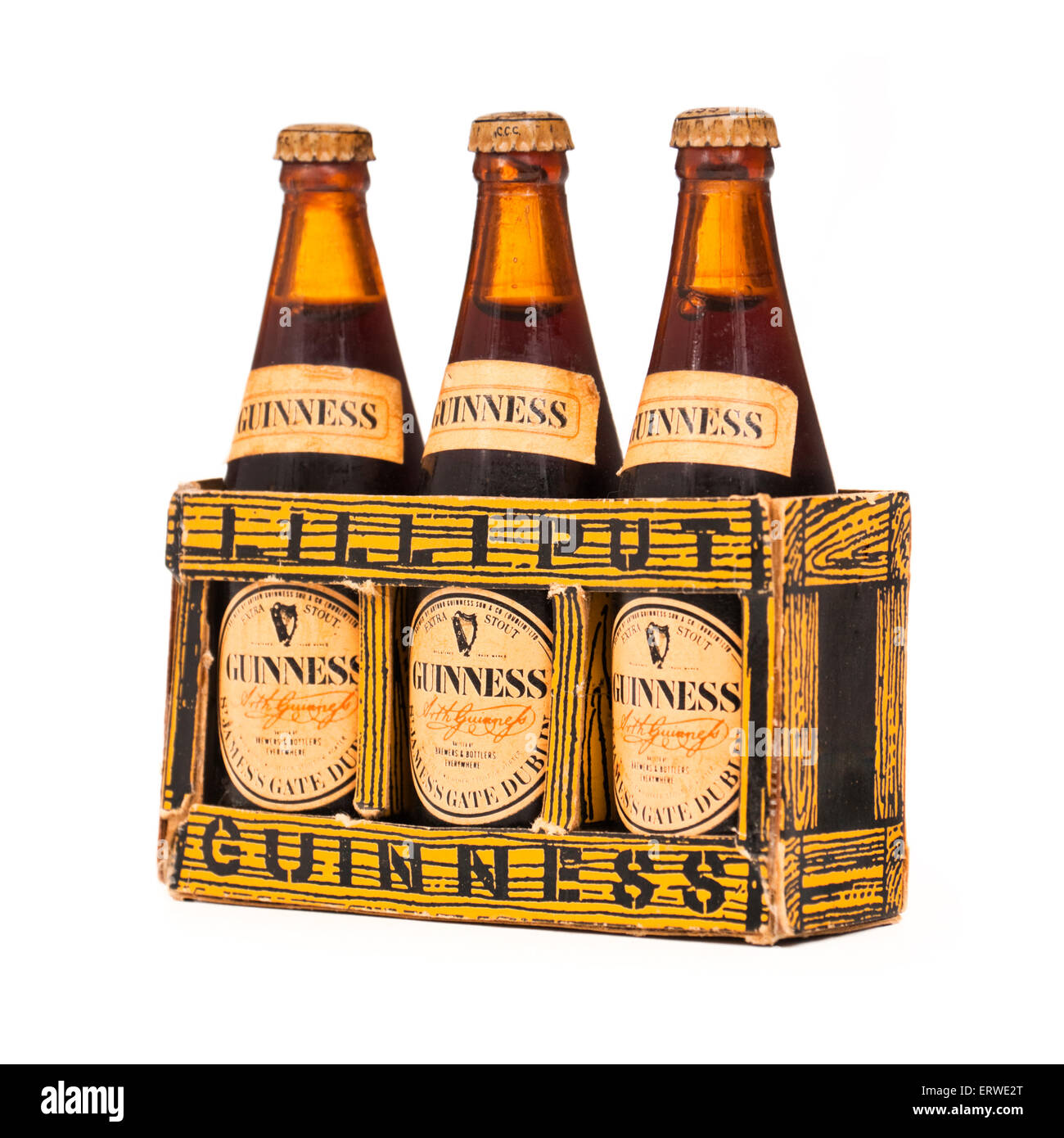 Ensemble de Lilliput vintage miniature Guinness stout de bouteilles. Banque D'Images