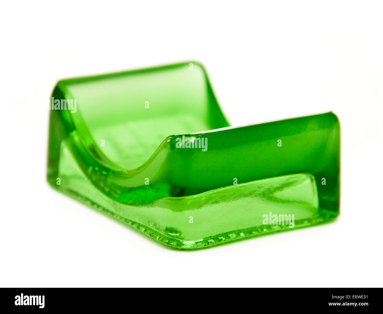 Vintage Lillicrap, une lame du rasoir de sûreté de l'outil d'affûtage fabriqués à partir de verre vert. Banque D'Images
