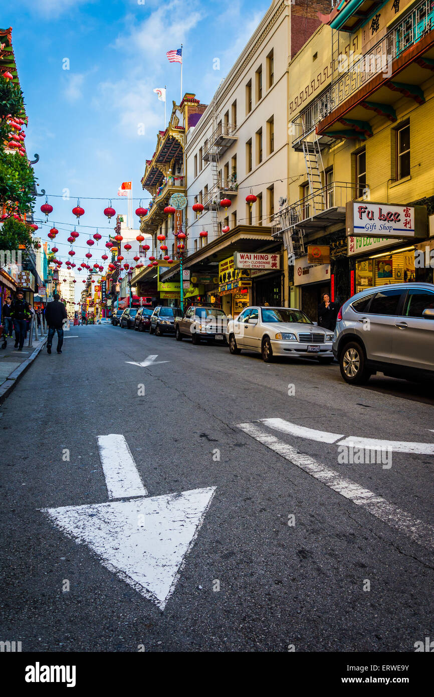 Grant Avenue dans le quartier chinois, San Francisco, Californie. Banque D'Images