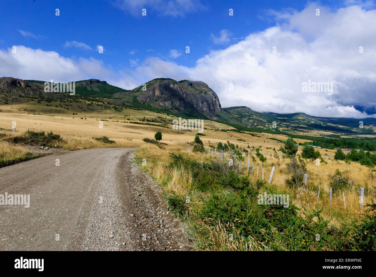 Carretera Austral avec de beaux nuages nature paysage de Patagonie, Chili Banque D'Images