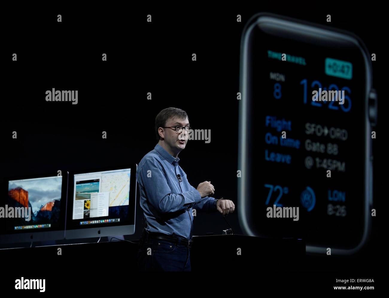 San Francisco, USA. 8 juin, 2015. Kevin Lynch, vice président de la technologie, assiste à l'Apple Worldwide Developers Conference (WWDC) 2015 à San Francisco, États-Unis, 8 juin 2015. Source : Xinhua/Alamy Live News Banque D'Images San Francisco, USA. 8 juin, 2015. Kevin Lynch, vice président de la technologie, assiste à l'Apple Worldwide Developers Conference (WWDC) 2015 à San Francisco, États-Unis, 8 juin 2015. Source : Xinhua/Alamy Live News Banque D'Images