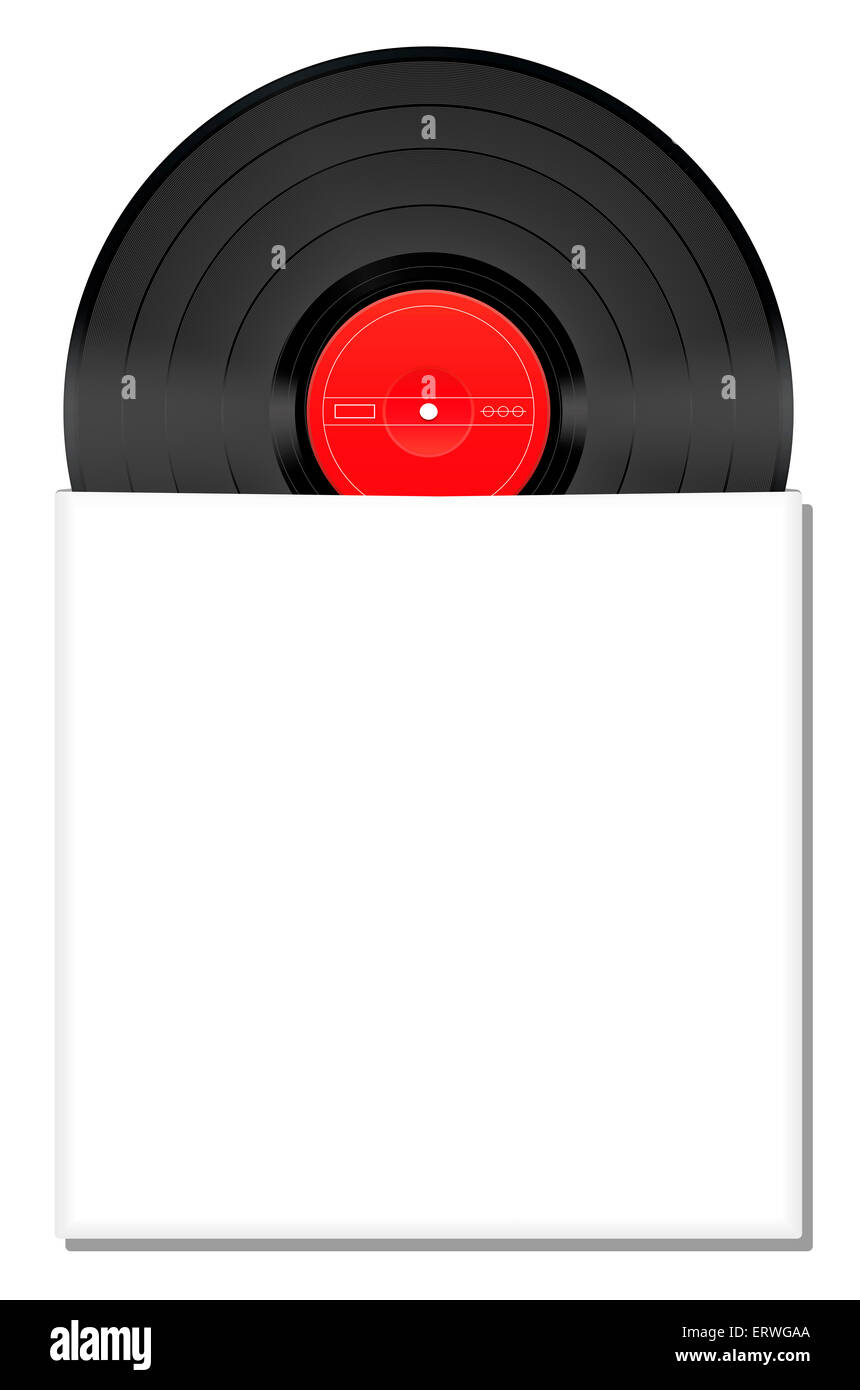 À mi-chemin dans un disque de vinyle blanc vierge de l'album. Banque D'Images