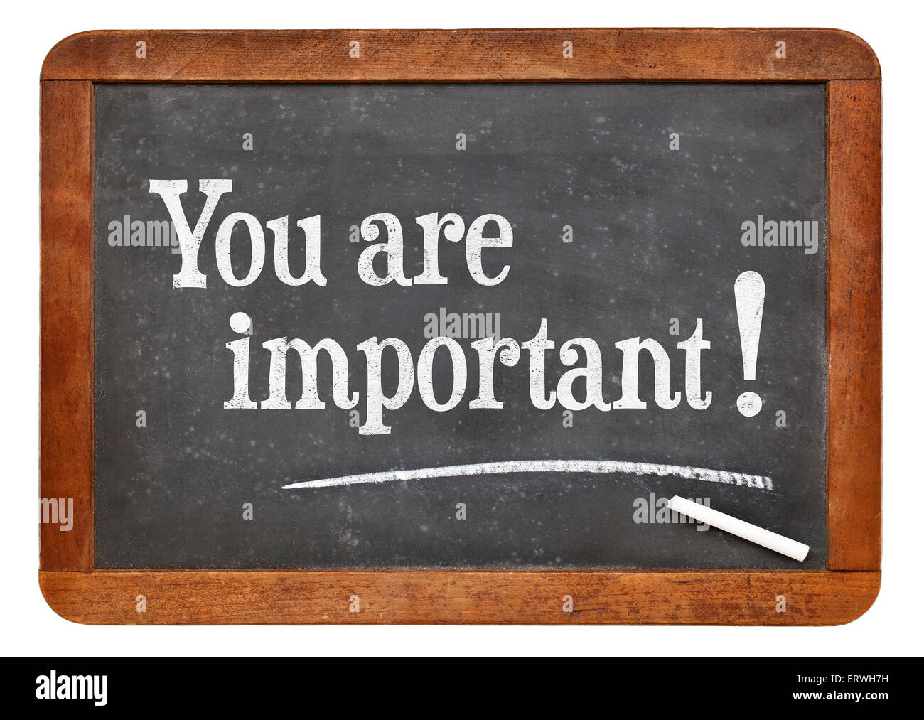 Vous êtes important - une affirmation positive mots sur un tableau noir ardoise vintage Banque D'Images