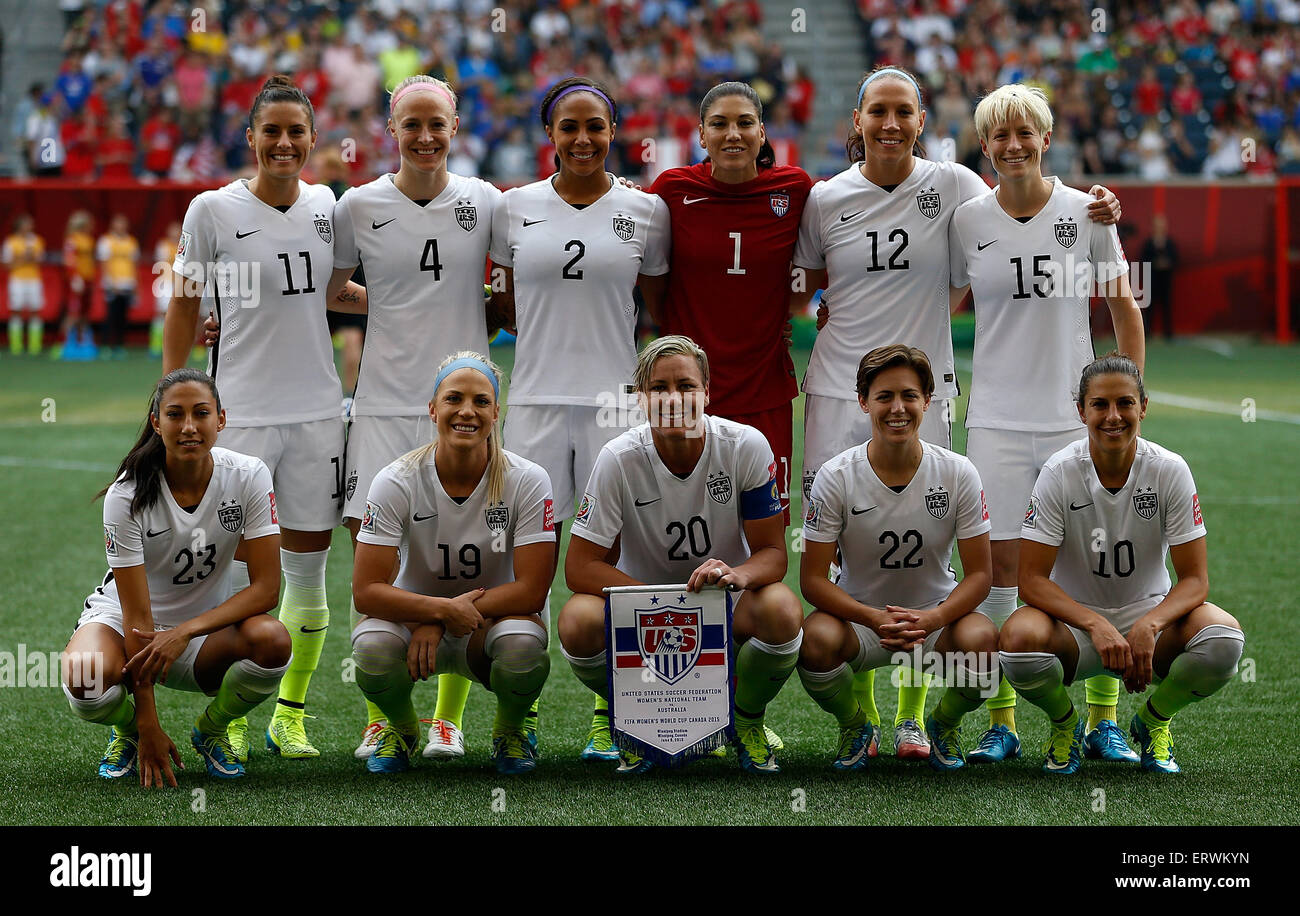 Winnipeg, Canada. 8 juin, 2015. Les joueurs des États-Unis posent pour la photo avant que le groupe d match entre les États-Unis et l'Australie à la FIFA 2015 Coupe du Monde féminine à Winnipeg, Canada, le 8 juin 2015. Credit : Wang Lili/Xinhua/Alamy Live News Banque D'Images Winnipeg, Canada. 8 juin, 2015. Les joueurs des États-Unis posent pour la photo avant que le groupe d match entre les États-Unis et l'Australie à la FIFA 2015 Coupe du Monde féminine à Winnipeg, Canada, le 8 juin 2015. Credit : Wang Lili/Xinhua/Alamy Live News Banque D'Images