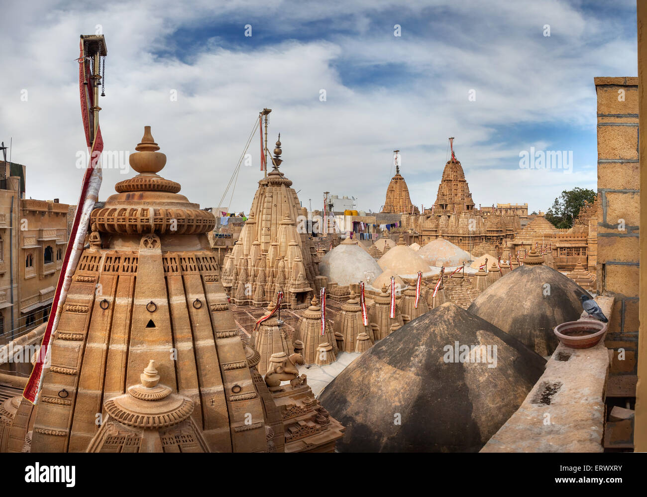 Depuis le haut des Temples Jain en vue fort Jaisalmer, Rajasthan, India Banque D'Images