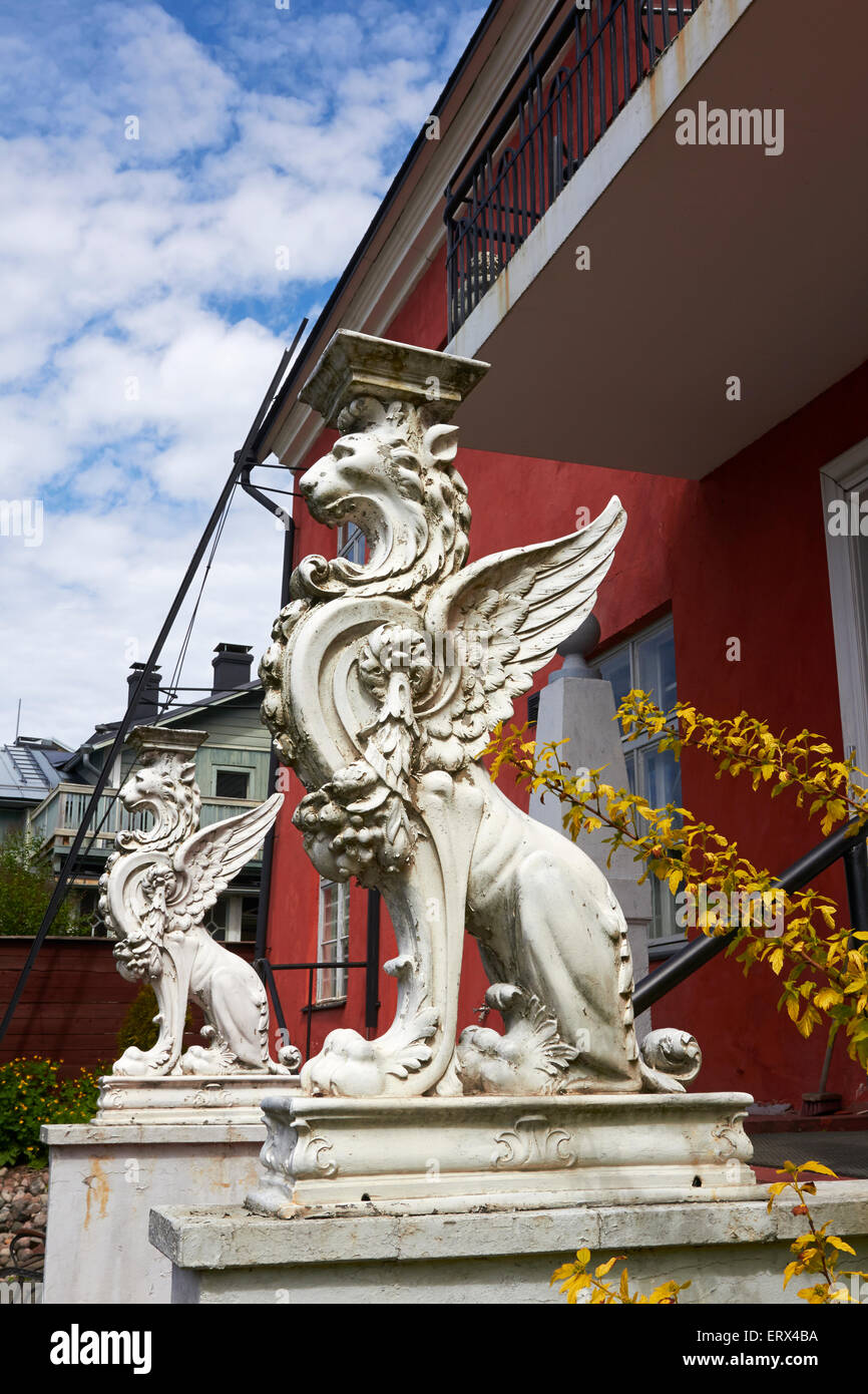Animal mythique des chiffres sur les rampes, Porvoo Finlande Banque D'Images