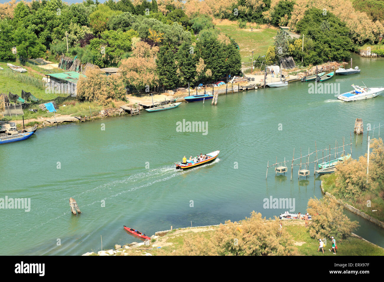Vue depuis le campanile du clocher, l'île de Torcello, lagune de Venise Banque D'Images