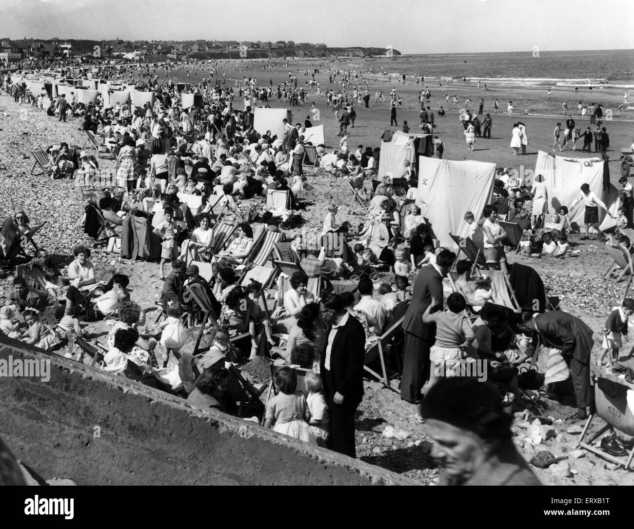 Les vacanciers sur Paris Plage. 31 mai 1960. Banque D'Images