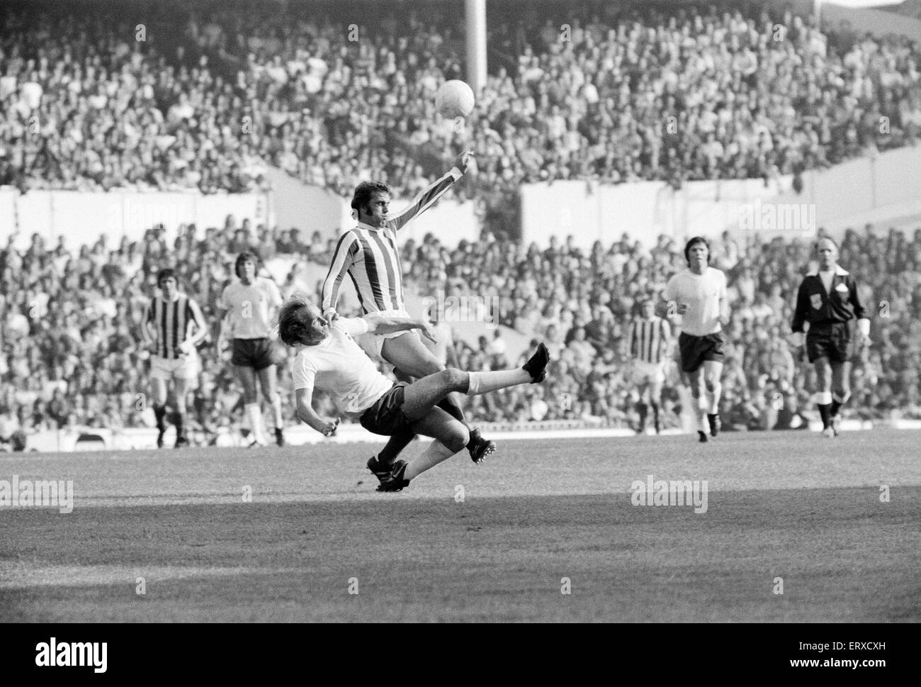 Tottenham Hotspur 4-3 Stoke City, match de championnat à White Hart Lane, samedi 7 octobre 1972. Banque D'Images