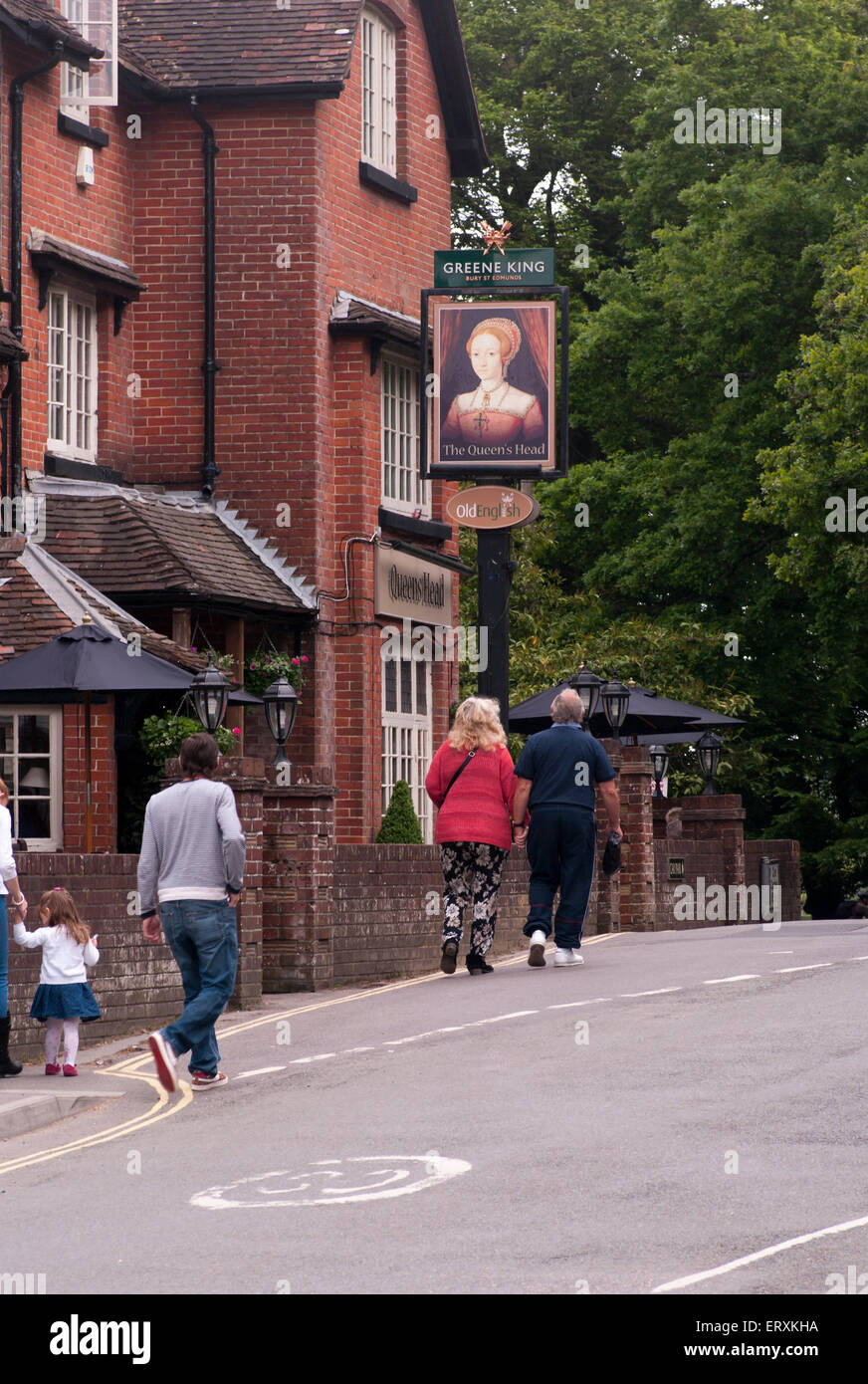 The Queens Head Pub Greene King Burley la New Forest Hampshire England UK Banque D'Images