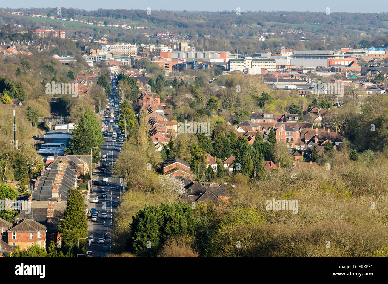 High Wycombe, Buckinghamshire, Angleterre, Royaume-Uni vue de West Wycombe Hill. Banque D'Images