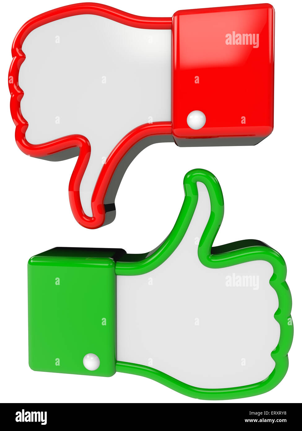 Symbole d'aspects positifs et négatifs rendu 3d avec clipping path Banque D'Images