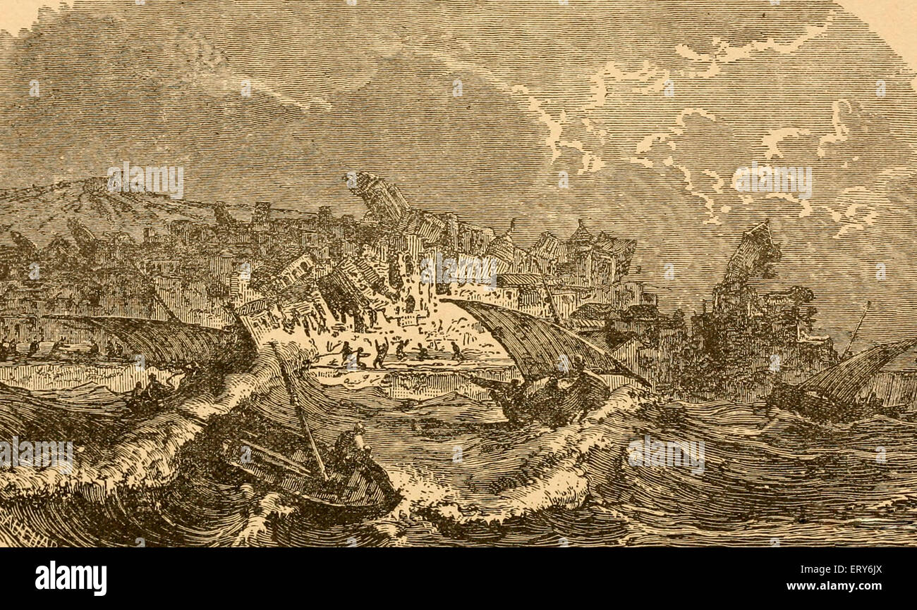 Destruction de Messine, Italie en 1783 Banque D'Images