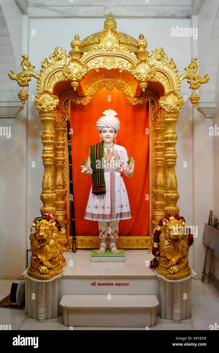 Statue de Ghanshaym Maharaja ; temple BAPS Swaminarayan ; ; ; district Junagadh Gujarat Saurashtra ; Inde ; Banque D'Images