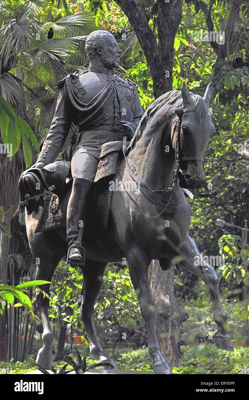 Kalaghoda statue en bronze de King Edward VII prince de Galles monté sur l' ; Bombay Mumbai Maharashtra ; Inde ; Banque D'Images