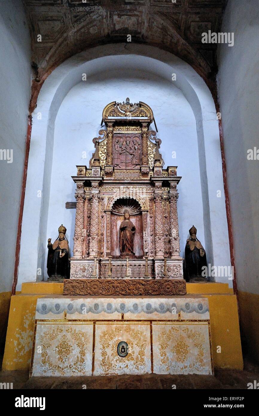 À l'intérieur de l'église de St François d'assise en 1521 ; annonce ; Old Goa Velha Goa Inde ; Banque D'Images