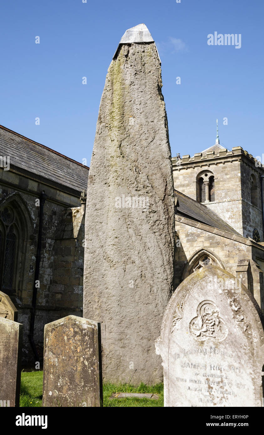 Rudston Rudston, Monolith, Yorkshire, Angleterre Banque D'Images